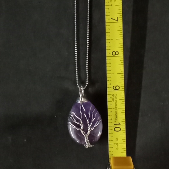 Sterling Silver Tree Of Life Amethyst Necklace #A174 - Picture 5 of 6